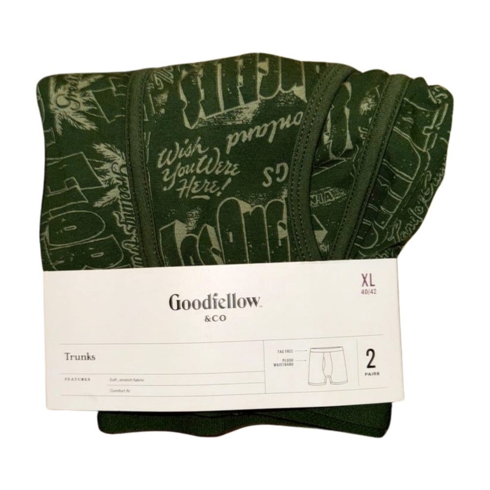 NWT Men's Boxer Brief Trunks 2pk - Goodfellow & Co - XL 40/42 Postcard
